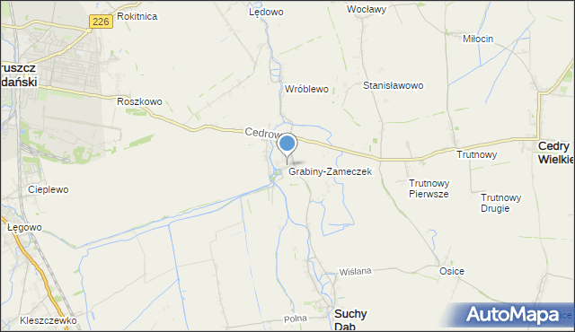 mapa Grabiny-Zameczek, Grabiny-Zameczek na mapie Targeo